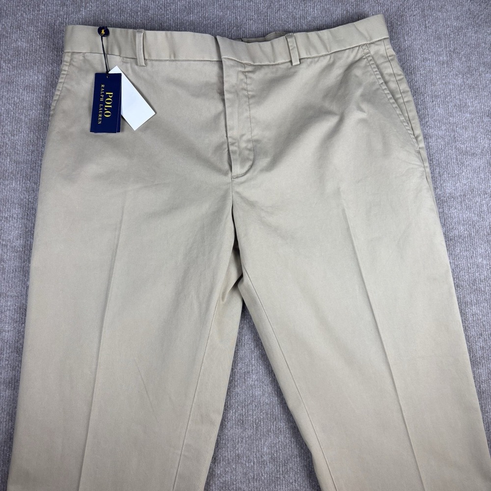 Polo Ralph Lauren Men's Tan Cuffed Chino Pants 40x32 Stretch NWT $148
